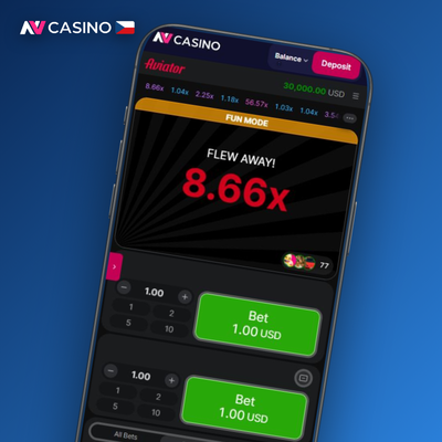 Funkce dual bet v NV Casino Aviator – dvě sázková pole s různými cíli cashoutu najednou