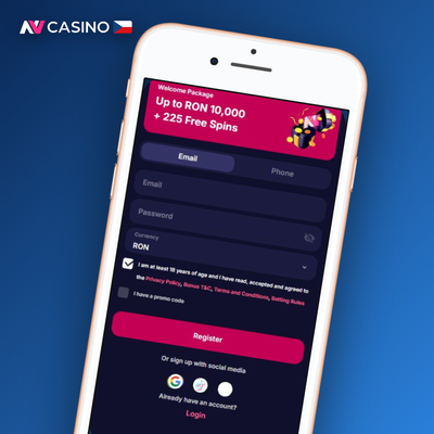 NV Casino registrace přes sociální sítě TikTok a Twitter na mobilu