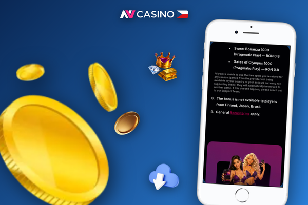 Pokladna NV Casino s vkladem přes Visa a aktivovaným promo kódem BONUSCZ7